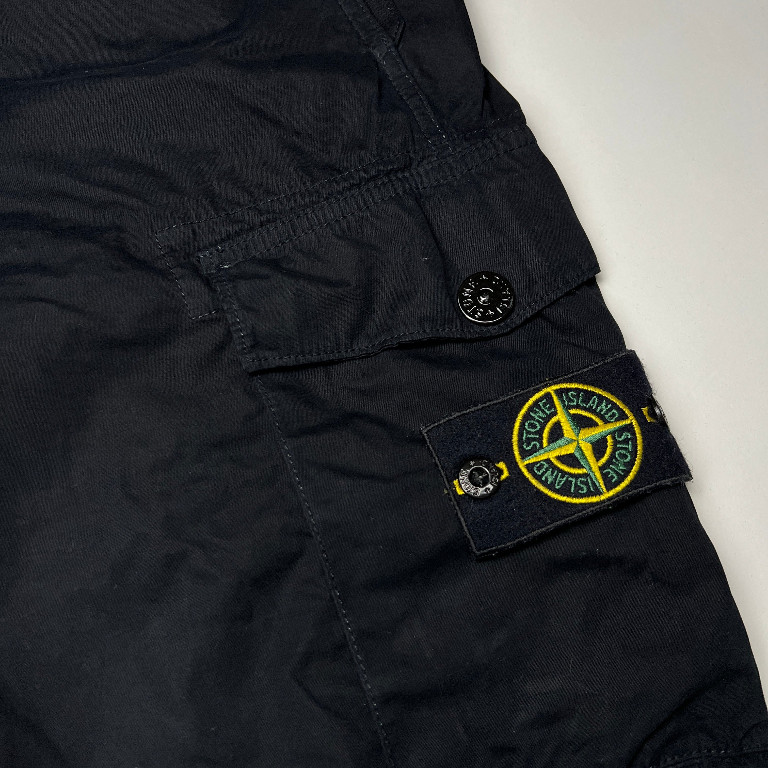 Stone Island Black Cargo Shorts W36