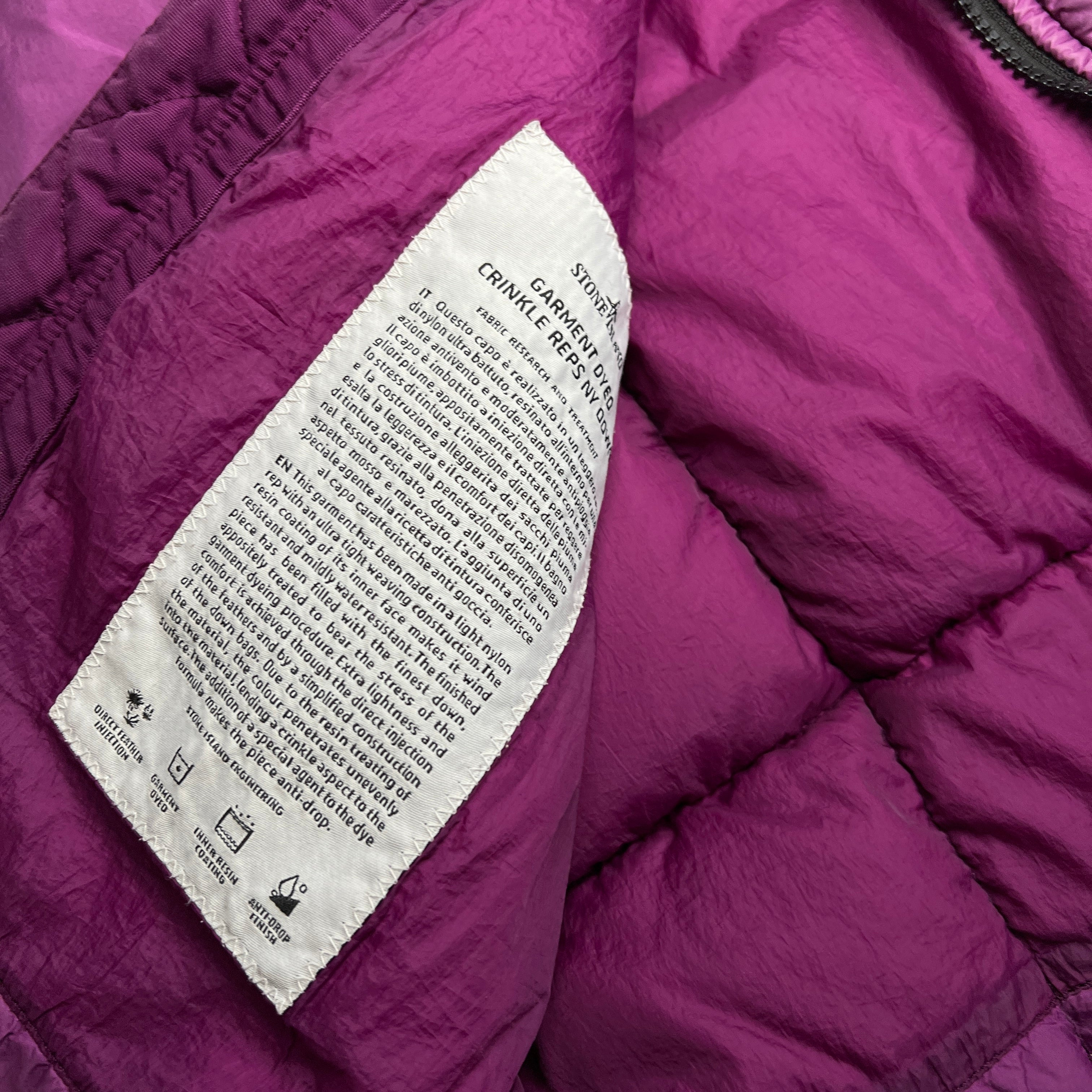 Stone Island Purple Down Gilet M