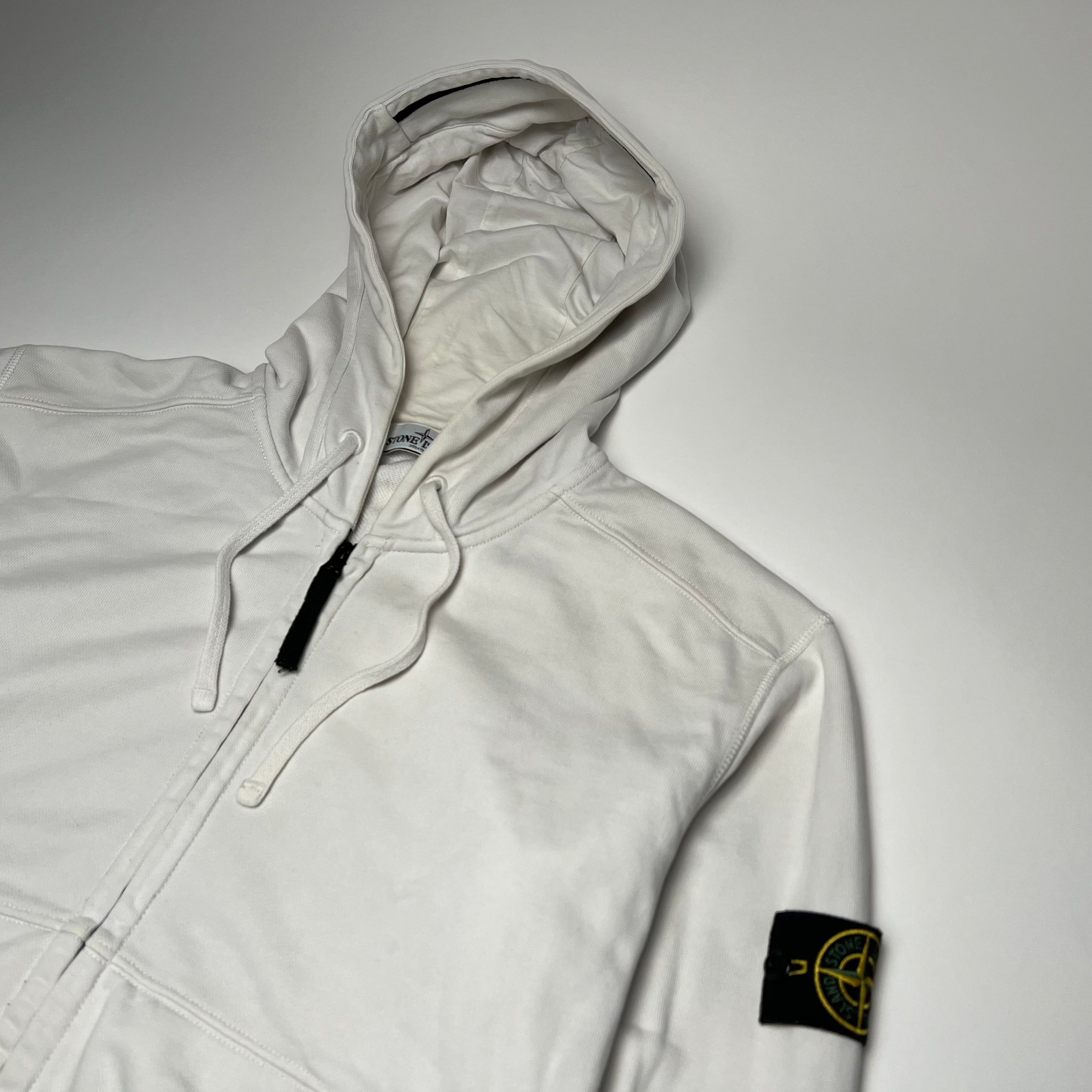 Stone Island White Hoodie L