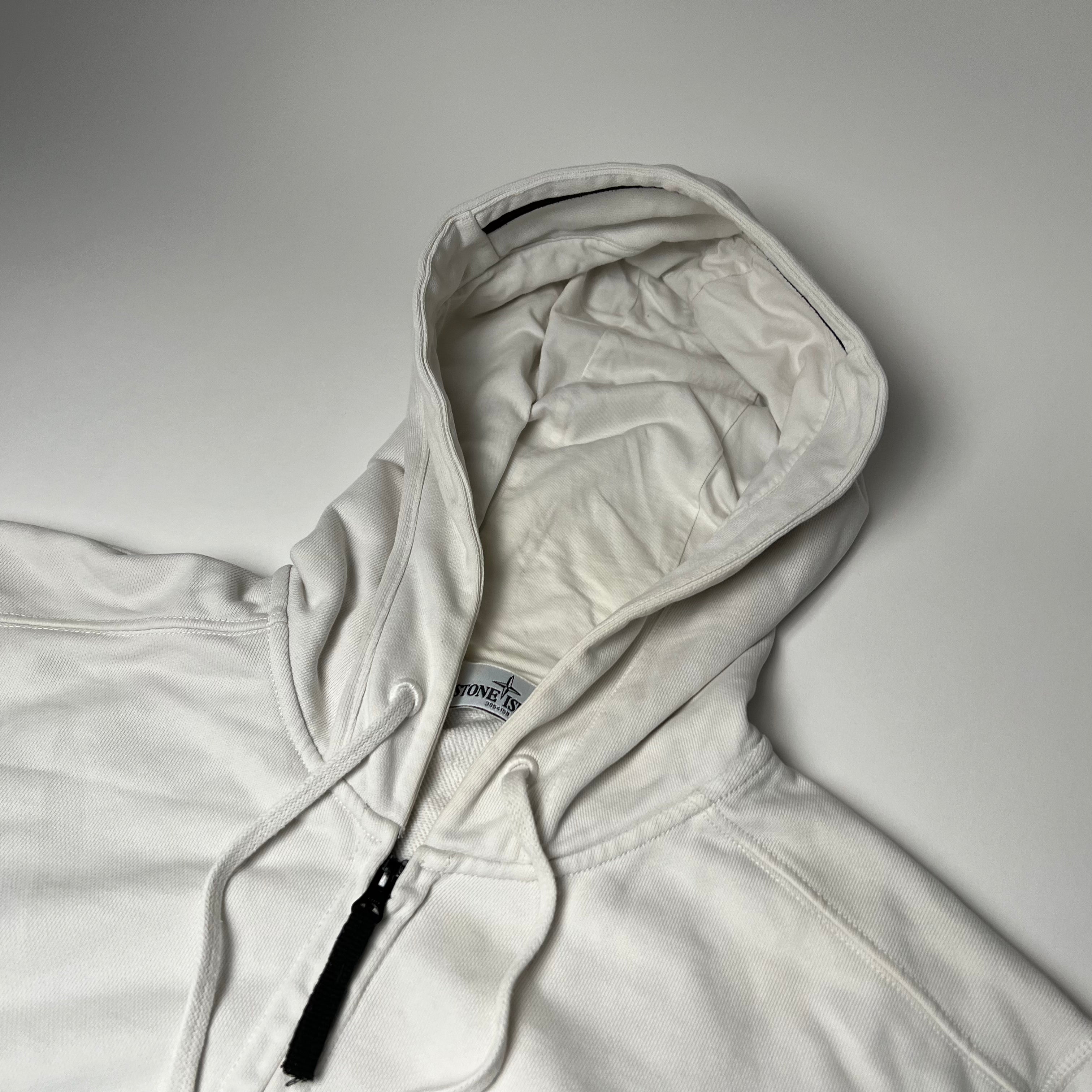 Stone Island White Hoodie L