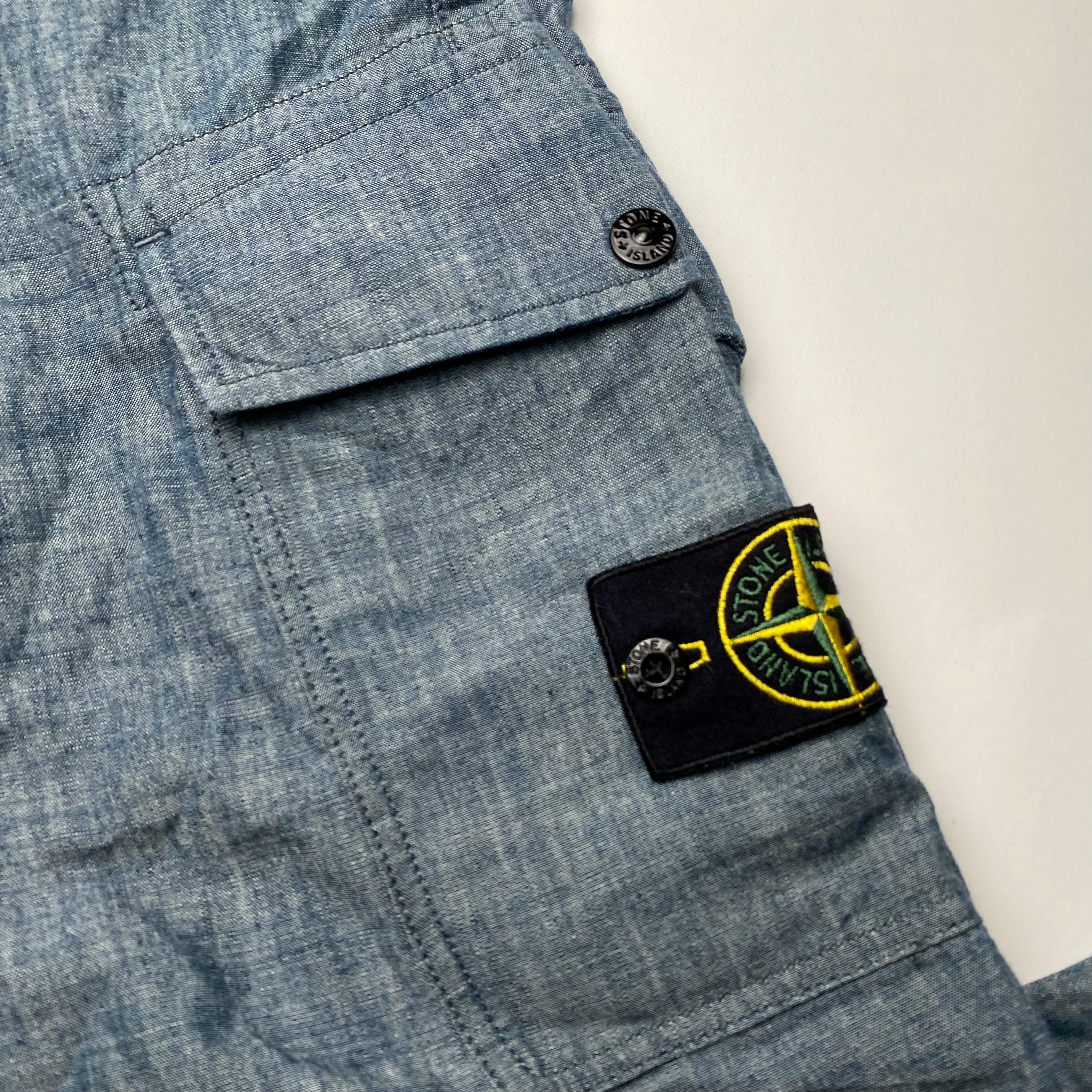 Stone Island Chambray Cargo Trousers W32