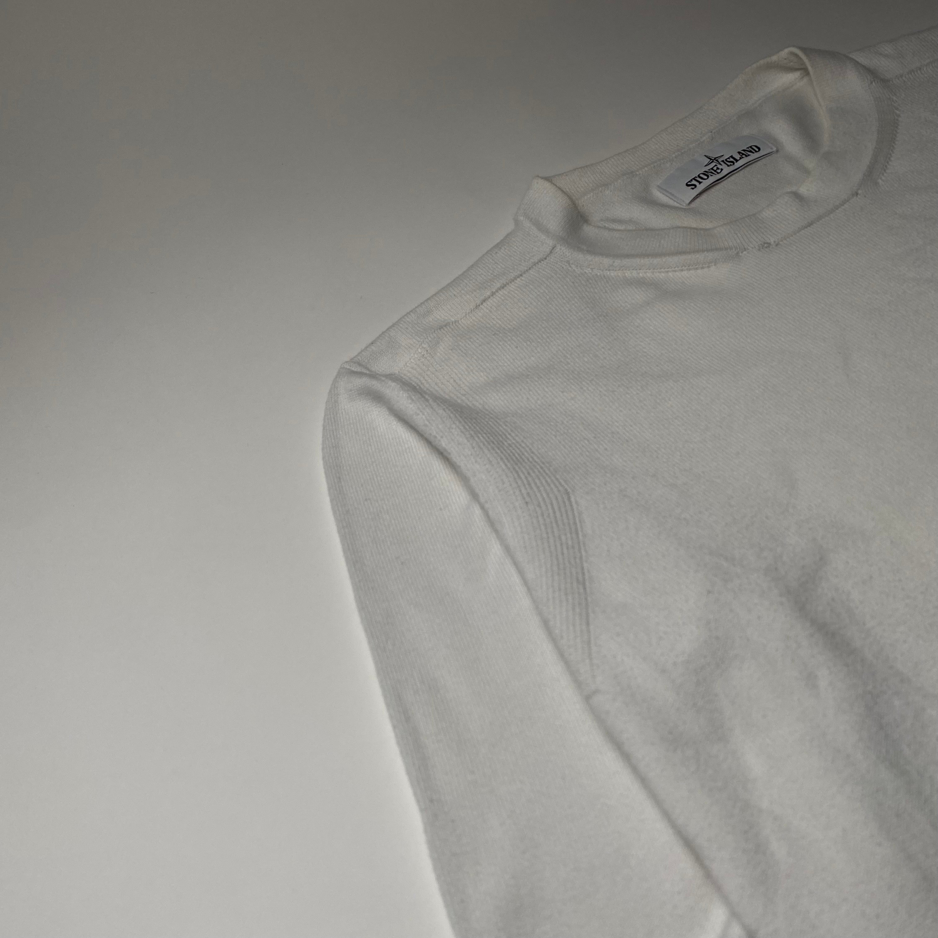 Stone Island White Crew L