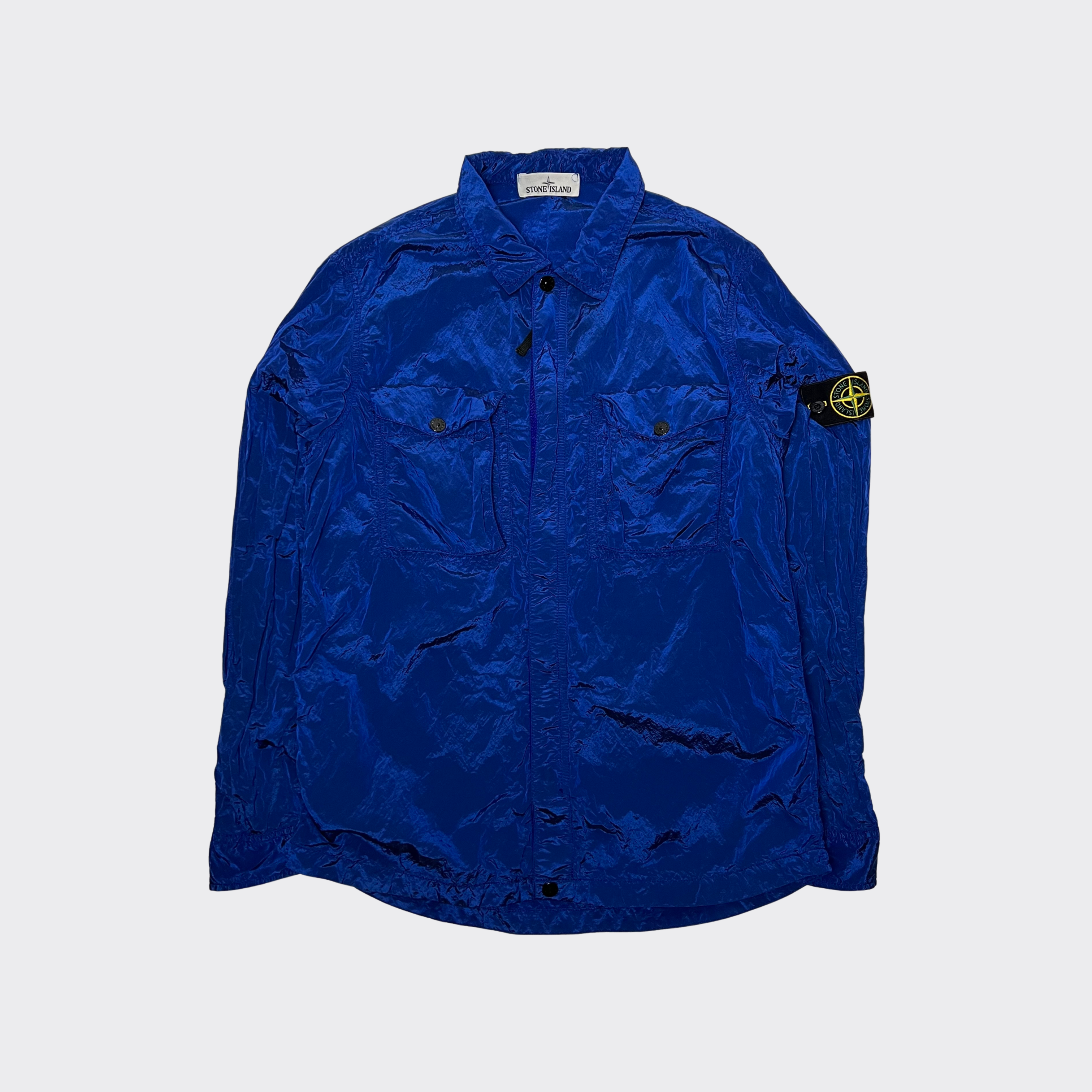 Stone island nylon sales metal overshirt blue